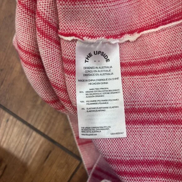 The Upside Alpine Chrissy Knit Sweater Women's Small Red Striped Organic Cotton - Picture 9 of 9
